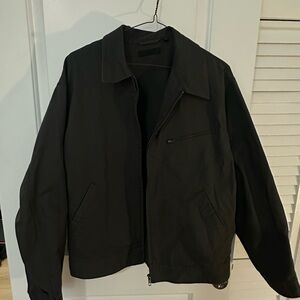 Uniqlo Men's Dark Grey Canvas Zip-Front Jacket